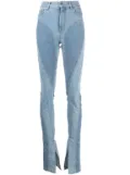 Mugler Spiral split-hem skinny jeans - Blue