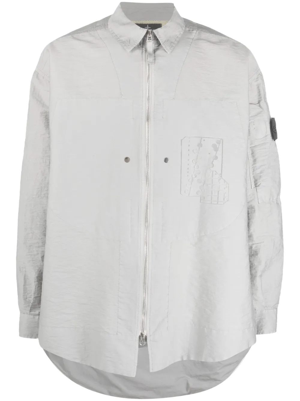 Compass-patch shirt jacket