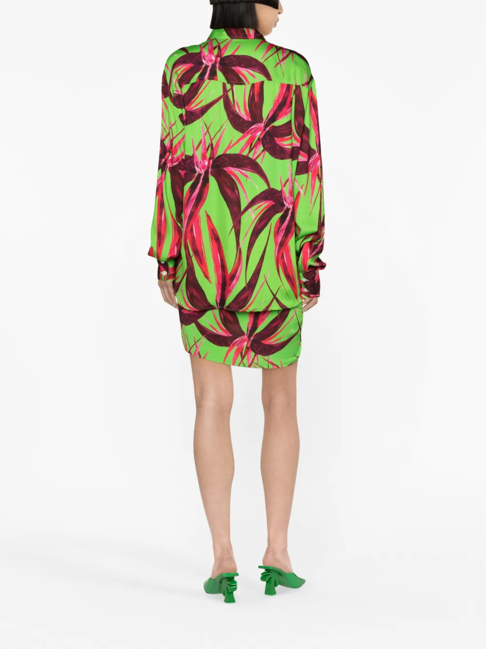 Louisa Ballou Blouse met bloemenprint Groen