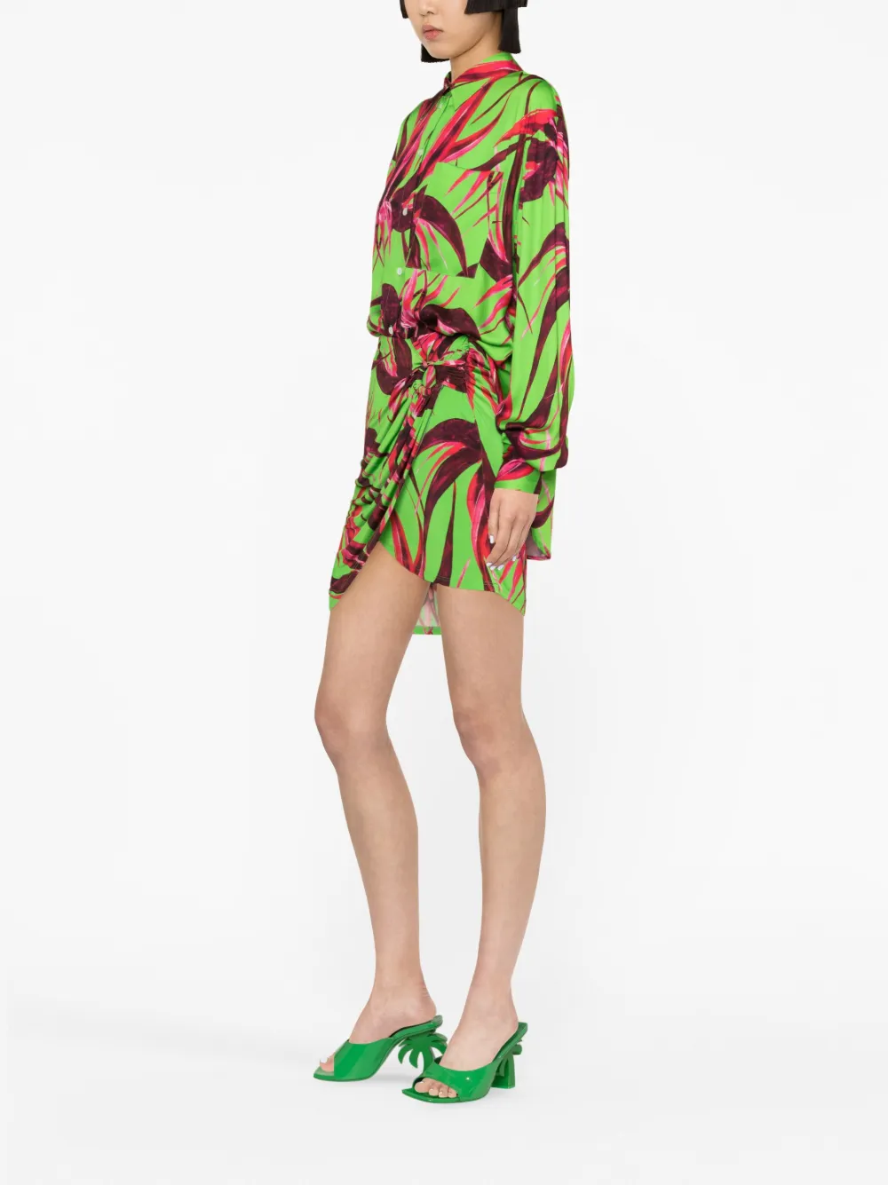 Louisa Ballou Blouse met bloemenprint Groen