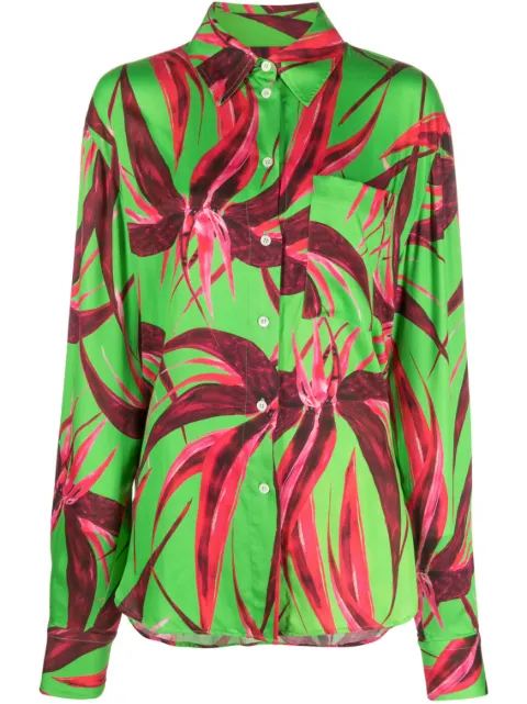 Louisa Ballou floral-print long-sleeve shirt