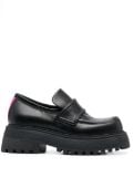 3juin penny-slot leather loafers - Black