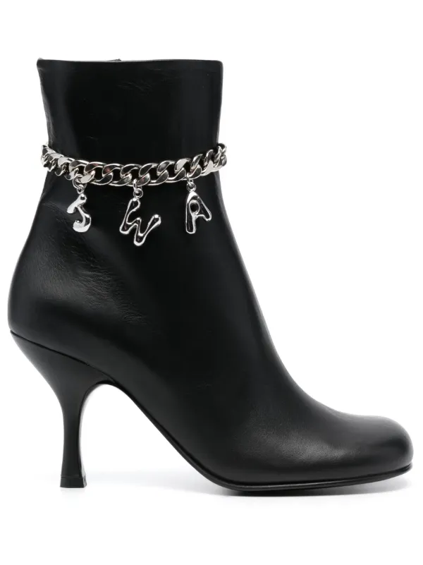 JW Anderson 80mm Logo-embellished Leather Boots in Black