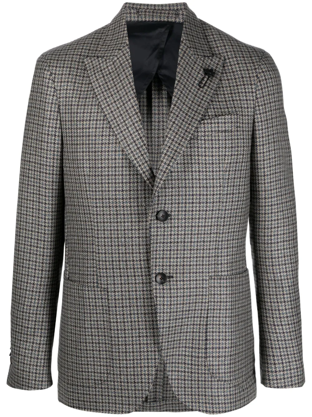 Lardini Houndstooth-pattern Peak-lapels Blazer In Blau