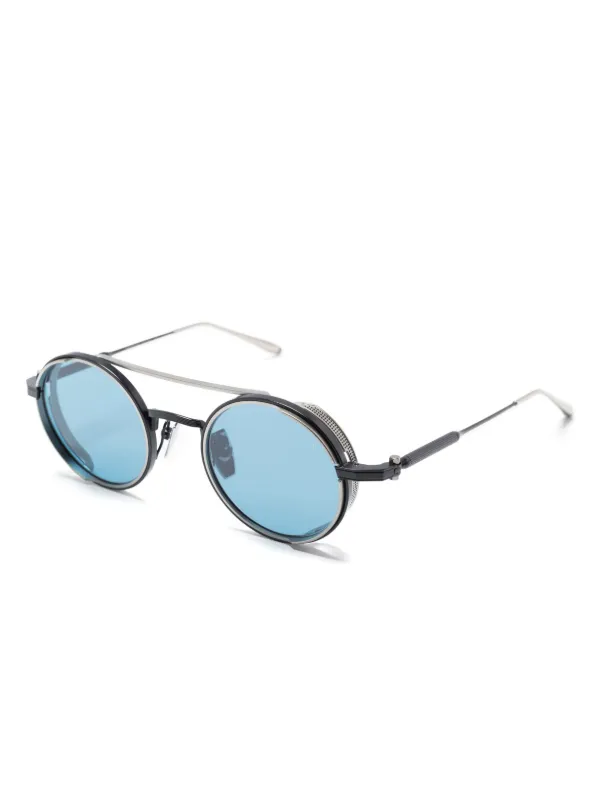 Mens round double outlet bridge sunglasses