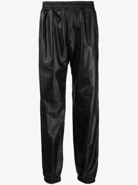 Givenchy embossed-4G pattern leather trousers