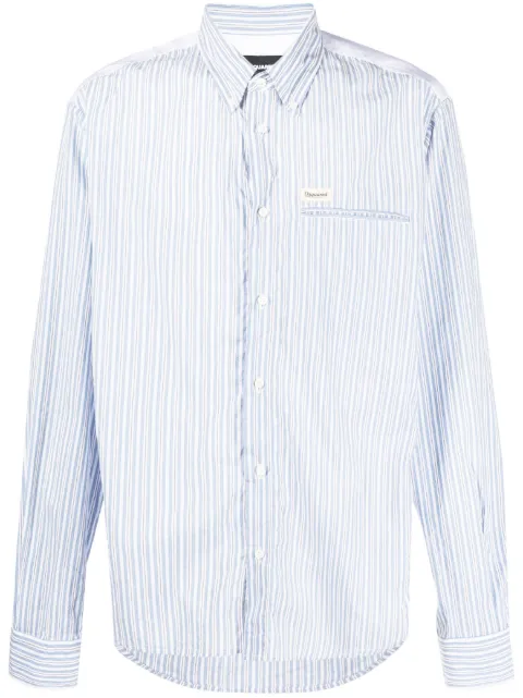 DSQUARED2 logo-patch cotton shirt 
