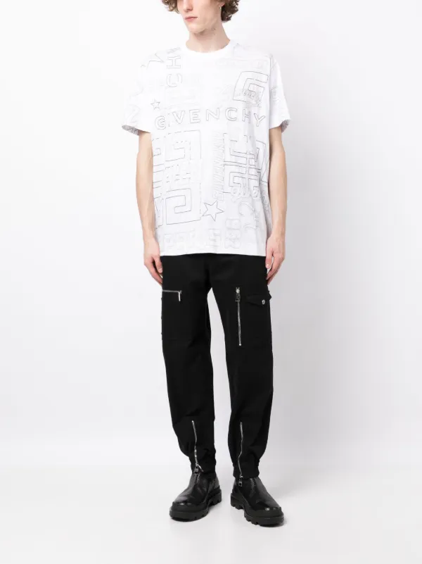 Tシャツ・カットソー GIVENCHY SS24 Embroidered poplin shirt (BM60ZZ15EJ 100) Givenchy Logo-embroidered Cotton-poplin Shirt White Givenchy