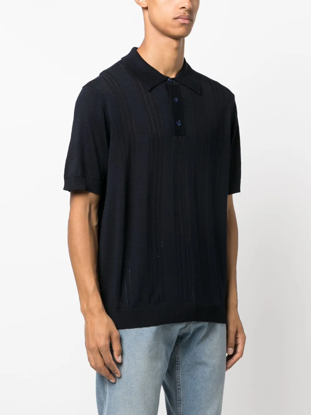 NN07 open-knit Wool Polo Shirt - Farfetch