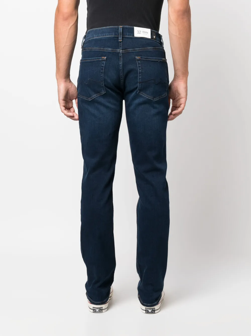 7 For All Mankind Mid-rise Tapered-leg Jeans In Blue
