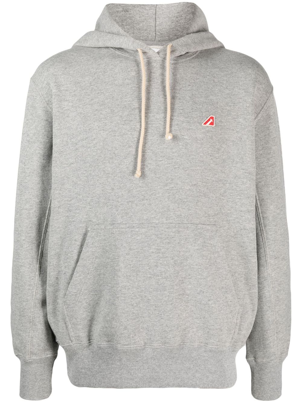 Autry logo-patch cotton hoodie - Grey