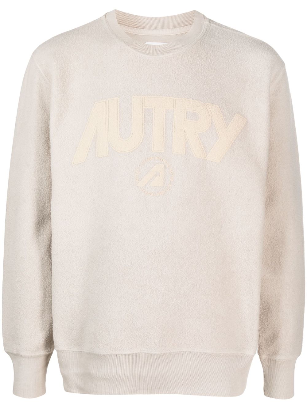 Autry Logo-patch Crew-neck Jumper In Neutrals