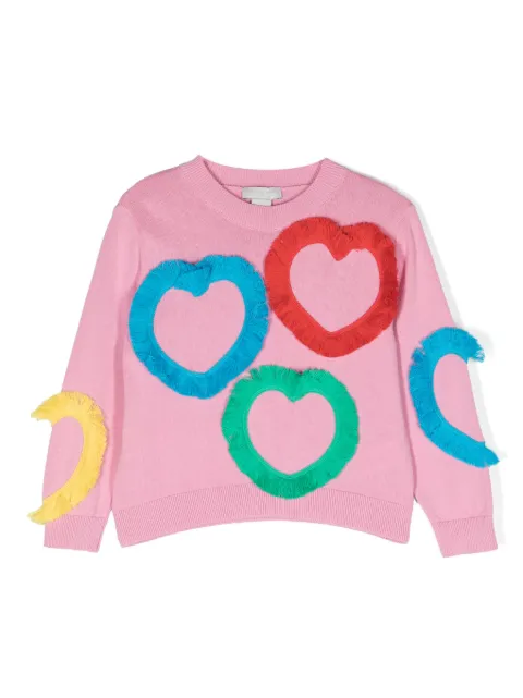 Stella McCartney Kids frayed-detail knitted jumper