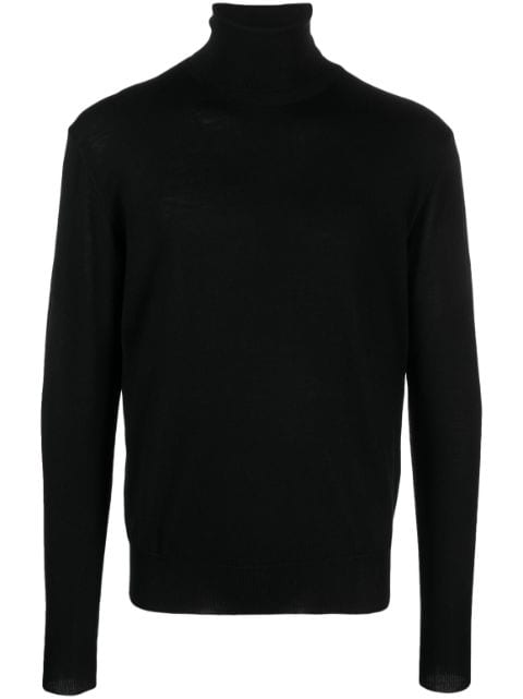 high-neck fine-knit jumper