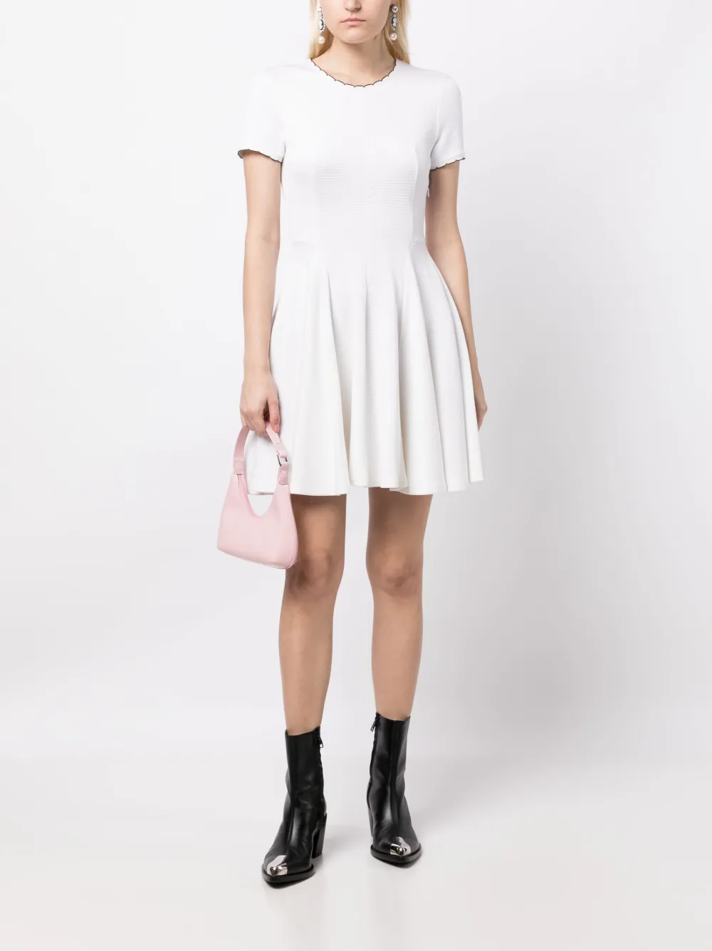 Miu Miu Pre-Owned Mini-jurk met gewelfde afwerking - Wit