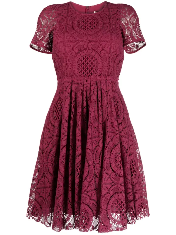 Short maroon hot sale lace dress