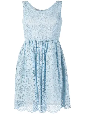 Self-Portrait Flower Lace Mini Dress | Blue | FARFETCH