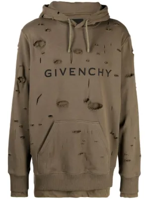 Givenchy ロゴ ダメージ パーカー | グレー | FARFETCH JP