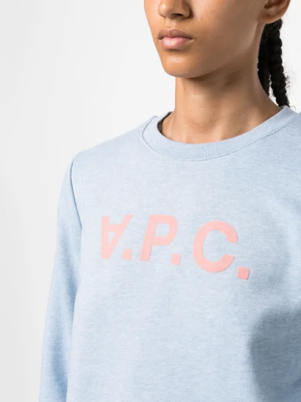 A.P.C. Viva Logo Cotton Sweatshirt | Blue | FARFETCH BH