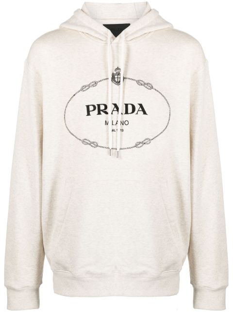 Prada logo-print cotton hoodie