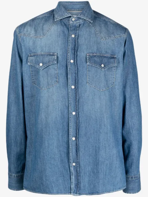 Brunello Cucinelli camisa de mezclilla con botones