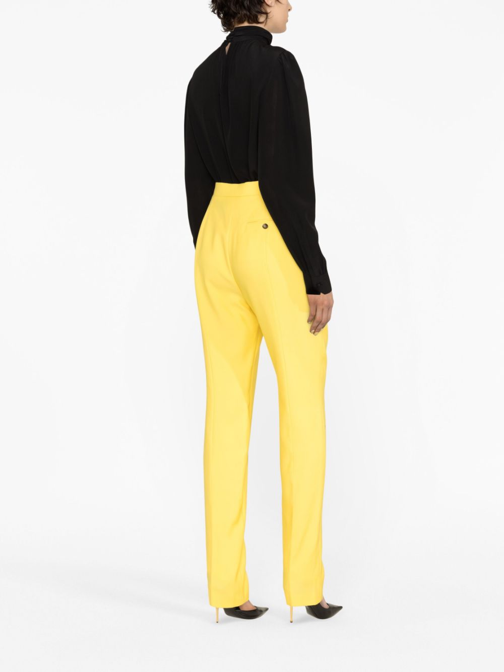 Shop Alexander Mcqueen Tailored High-waisted Trousers In Yellow