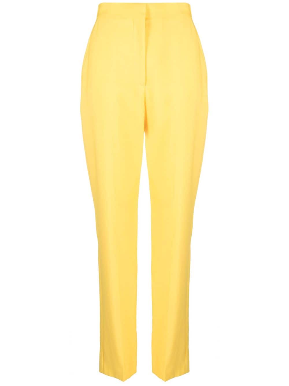 Alexander Mcqueen Tailored High-waisted Trousers In Yellow