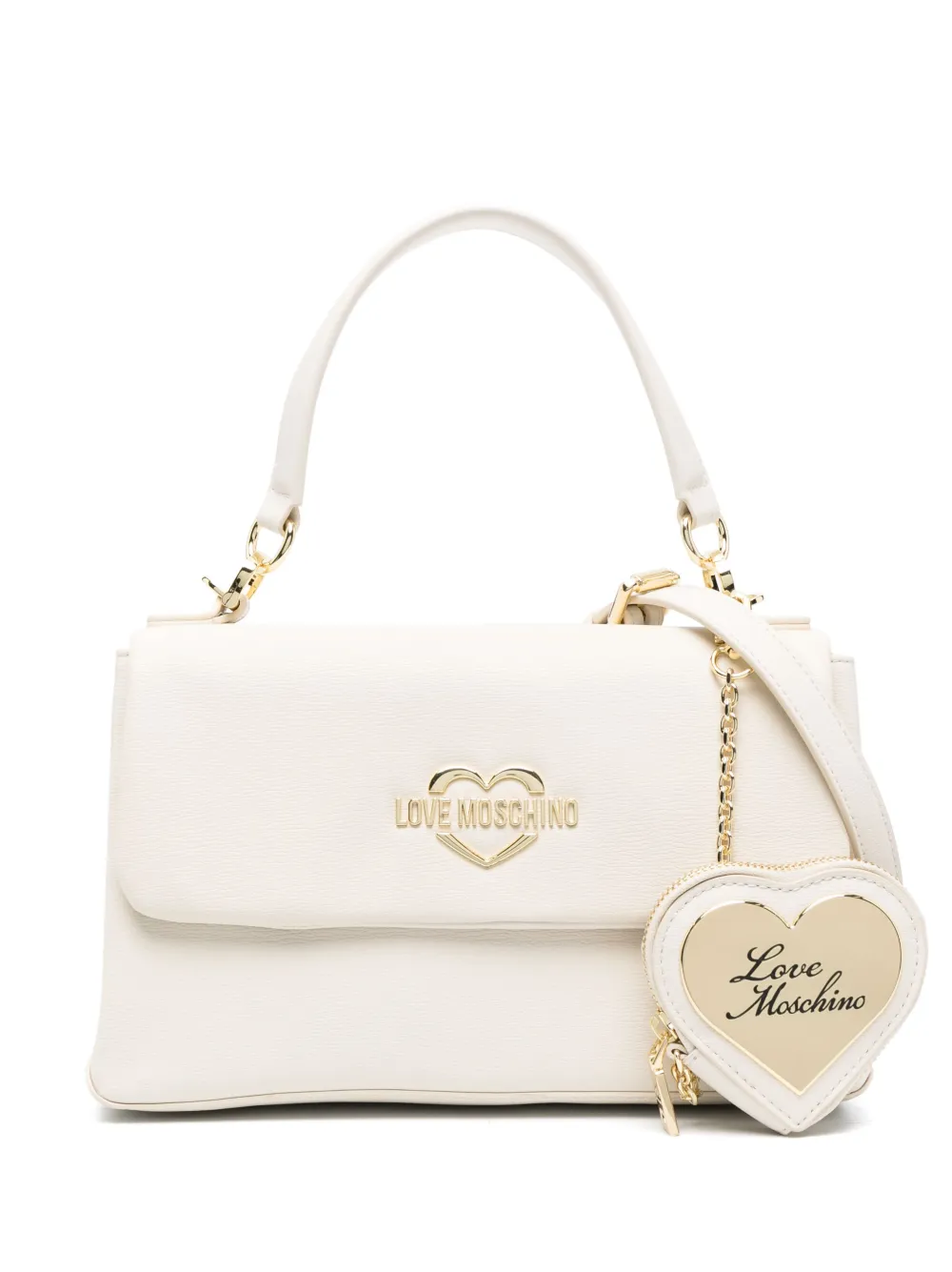 Love Moschino Logo-lettering Faux Leather Tote Bag In Neutrals