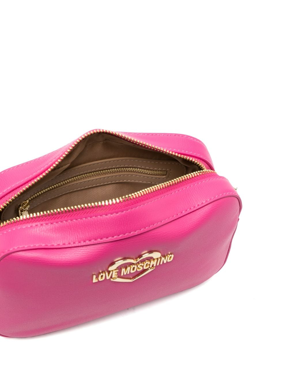 Shop Love Moschino Logo-plaque Crossbody Bag In Pink