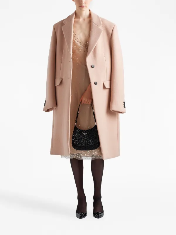 Prada Cleo crystal-embellished Shoulder Bag | Black