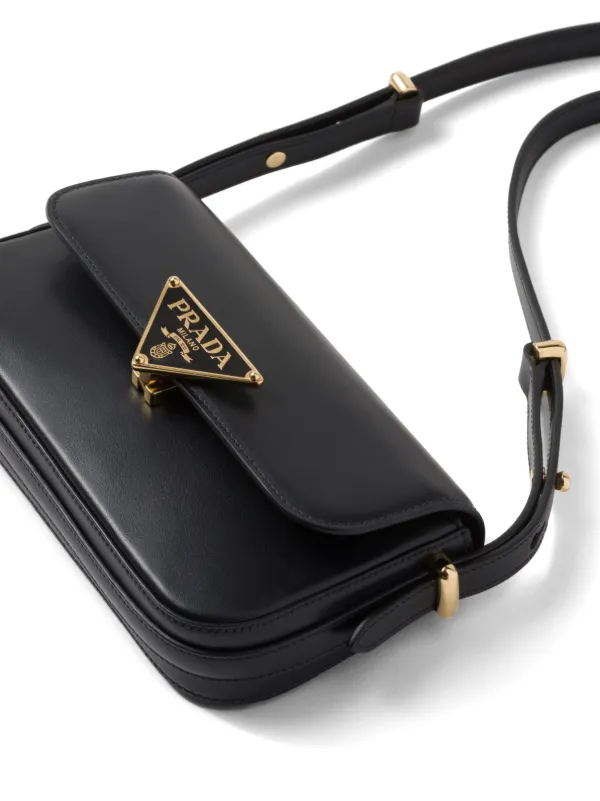 Prada triangle-logo Shoulder Bag | Black | FARFETCH