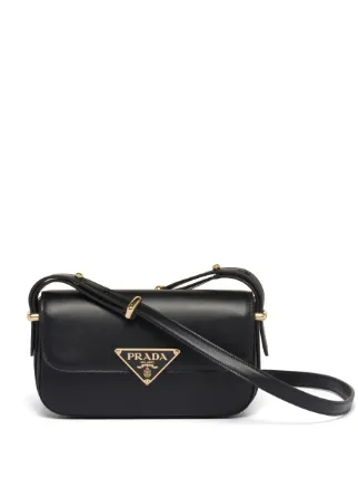 バッグ 00s PRADA Triangle Logo Shoulder Bag Pre-owned Prada 2000s Triangle-logo Shoulder Bag In Black
