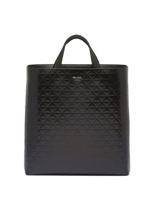 Prada embossed-print leather tote bag