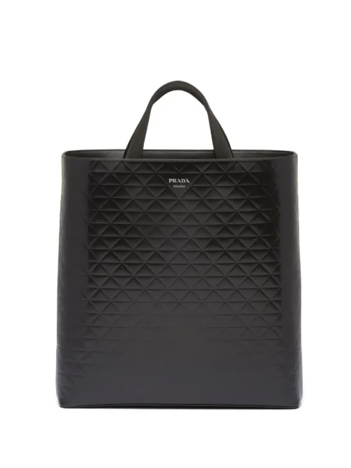 Sac cabas en cuir à design embossé - Prada - Modalova