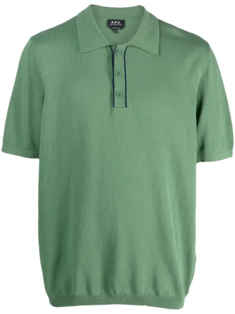 A.P.C. logo-embroidered cotton polo shirt