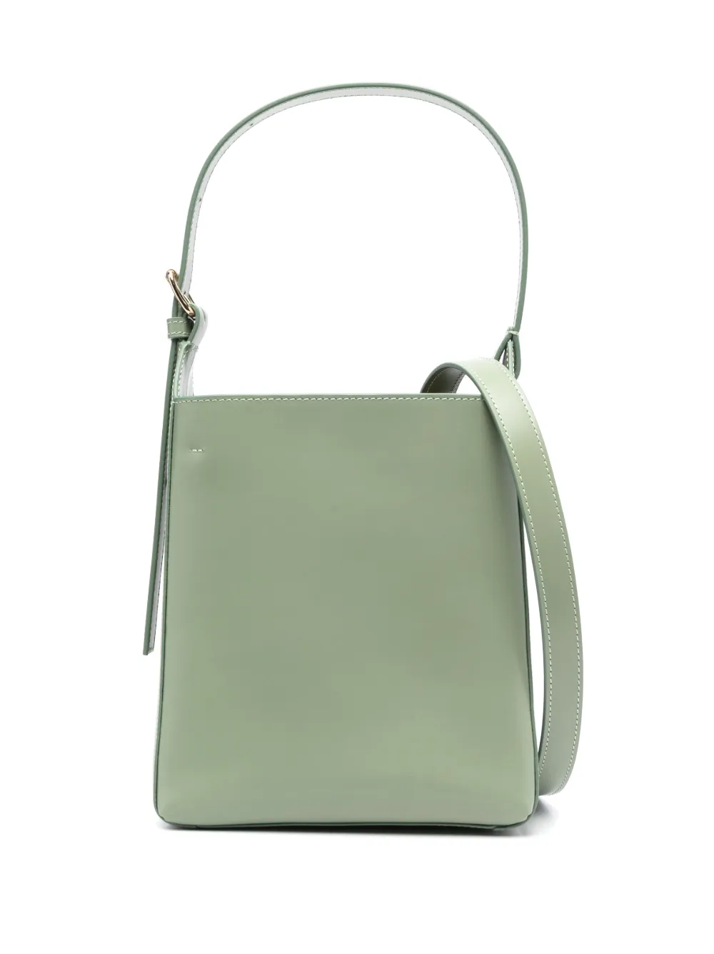 Apc Small Virginie Leather Tote Bag In Green