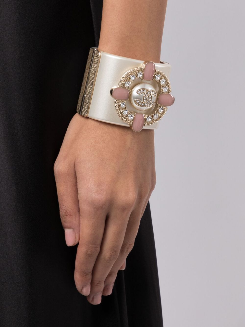 CHANEL Pre-Owned Armband verfraaid met kristallen - Wit