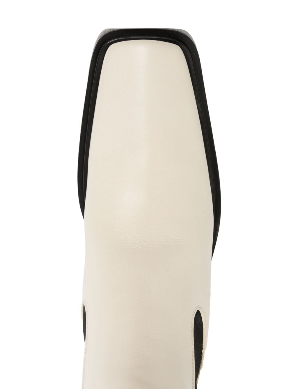 Pre-owned Bottega Veneta Two-tone Western Ankle Boots In White