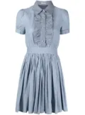 Miu Miu Pre-Owned ruffled shirt dress - Blue