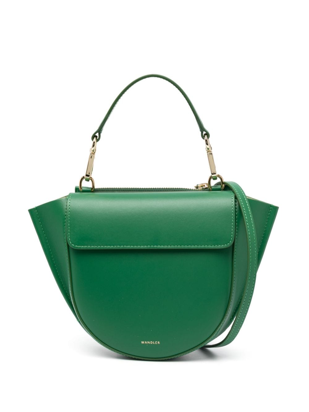 Shop Wandler Hortensia Leather Shoulder Bag In Green
