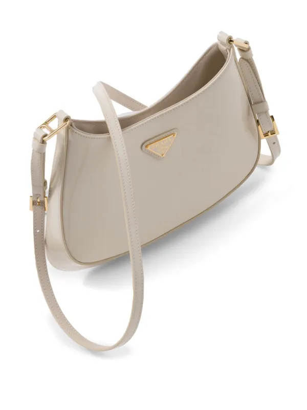 Prada Cleo patent-leather Shoulder Bag | Neutrals | FARFETCH