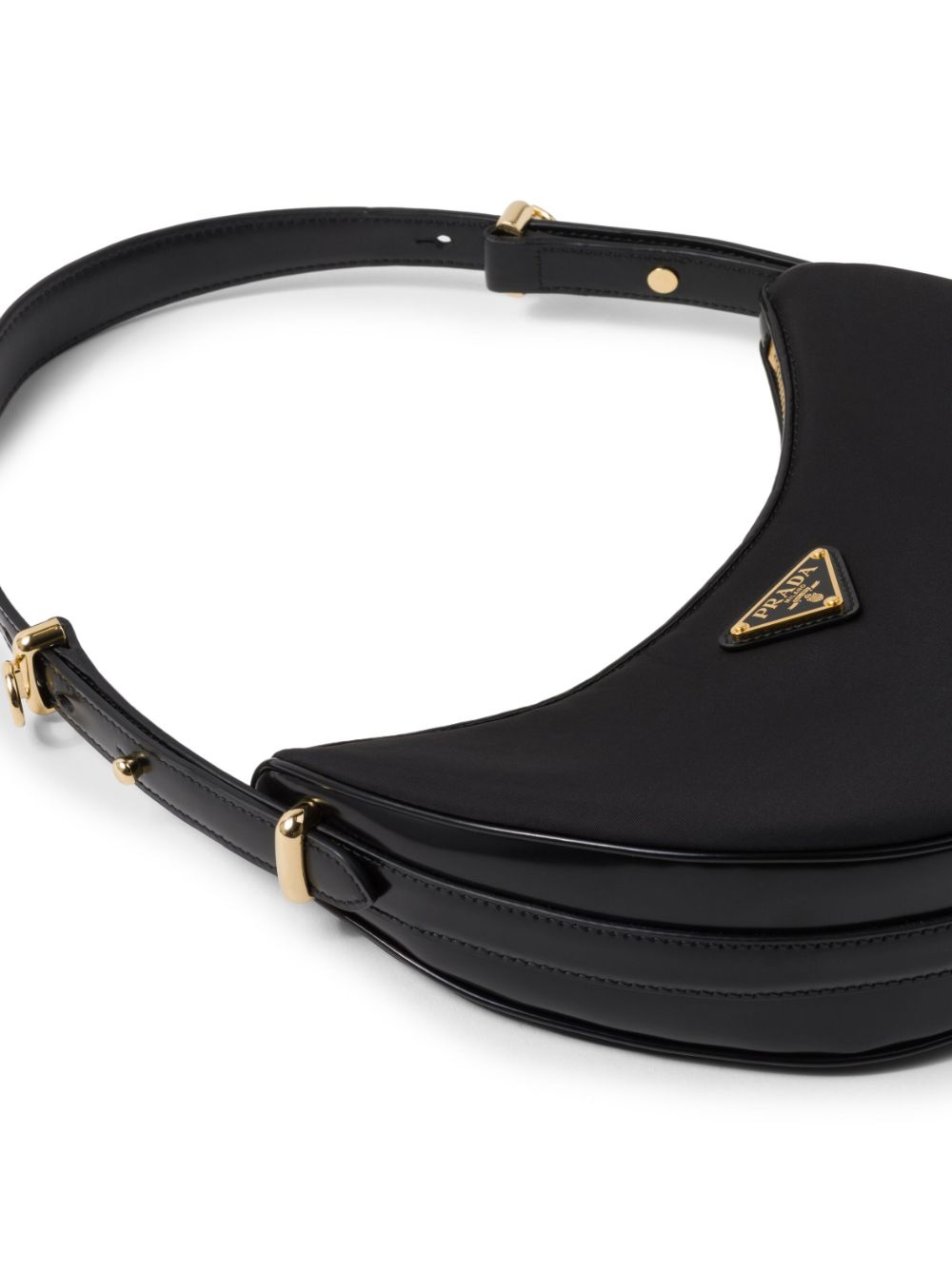 Shop Prada Arqué Re-nylon Shoulder Bag In Black