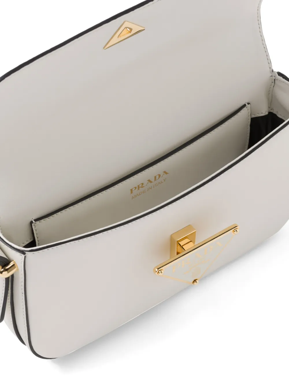 【関税込み】PRADA Embleme smooth leather shoulder bag Prada Emblème Leather Bag | Saks Fifth Avenue