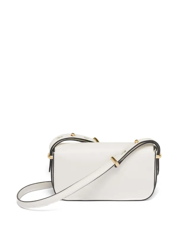 【関税&送料込】Prada Prada Embleme Smooth Leather Shoulder Prada Emblème Leather Shoulder Bag | White | FARFETCH