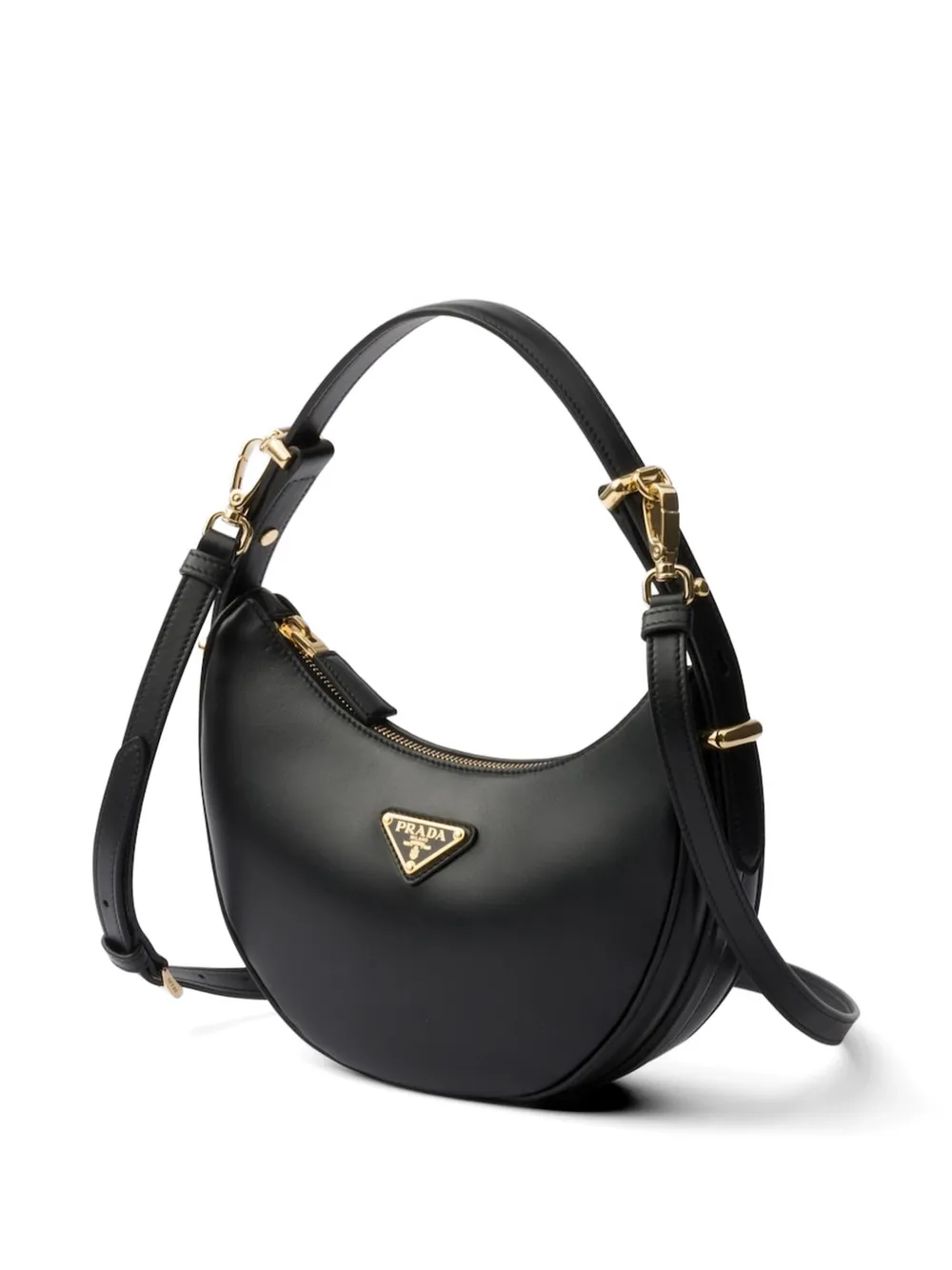 Prada Arqué レザー ショルダーバッグ | ブラック | FARFETCH JP