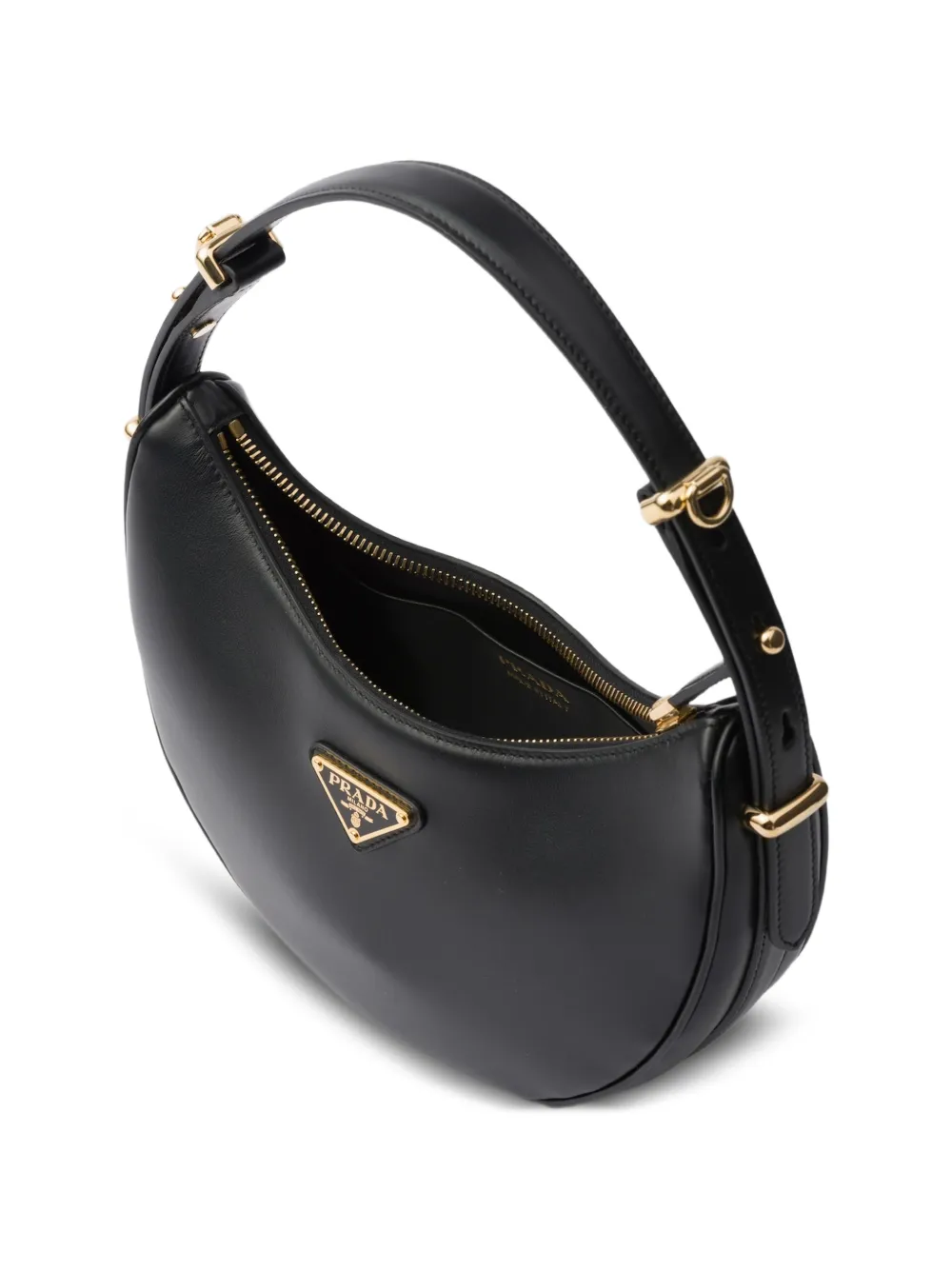 Prada Arqué レザー ショルダーバッグ | ブラック | FARFETCH JP