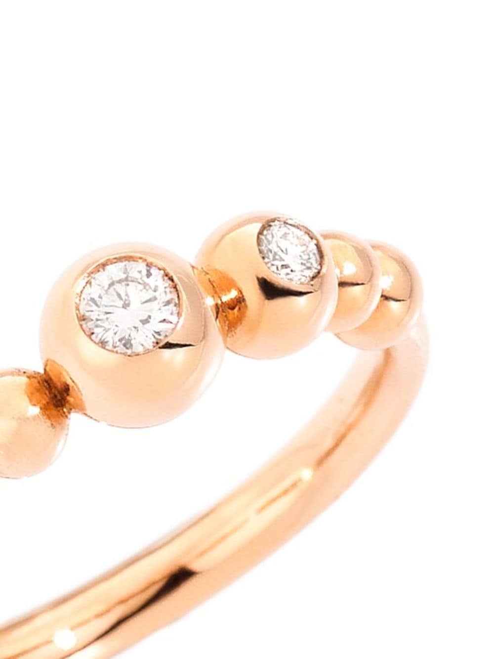 Dodo 9kt roségouden Bollicine ring met diamant