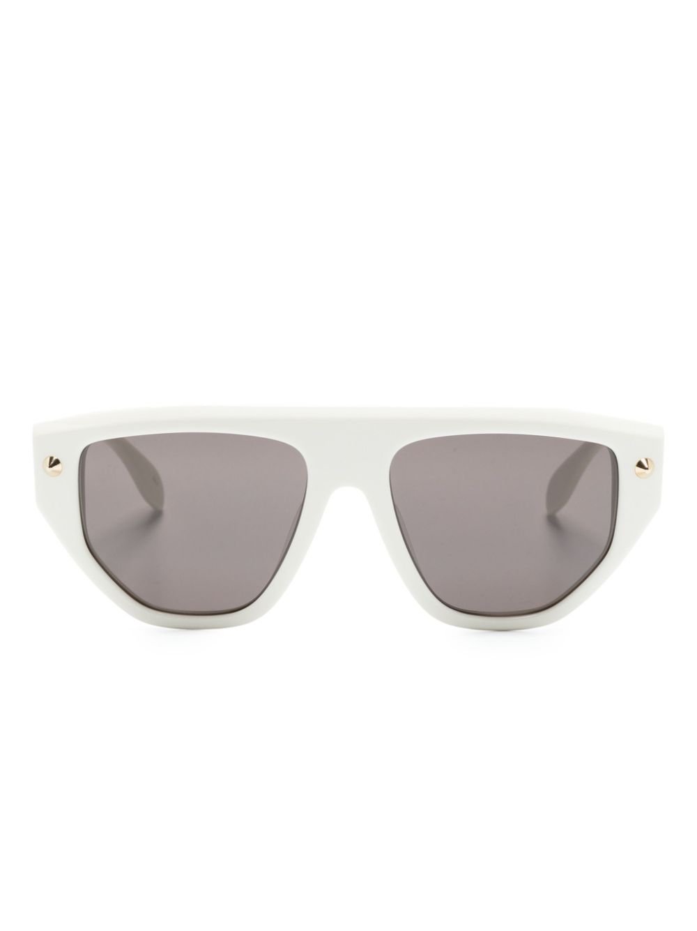 Alexander McQueen Eyewear stud-detail oval-frame sunglasses - White