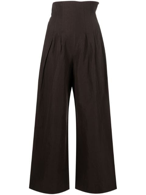 Auralee corset-style wide-leg trousers
