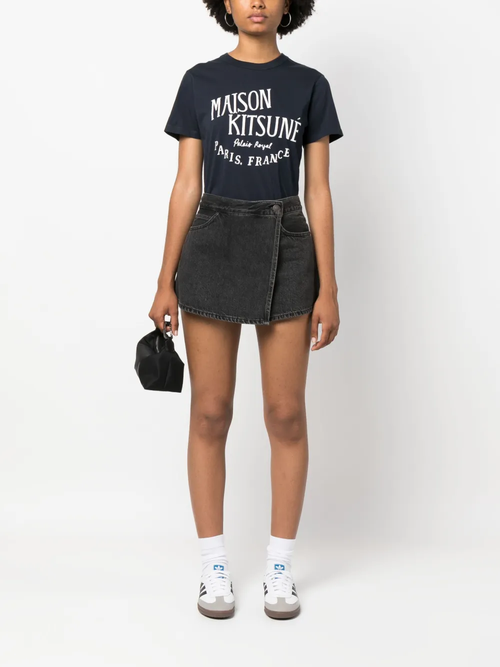 Maison Kitsuné logo-print cotton T-shirt - Blauw